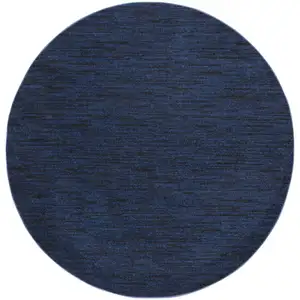 Photo of Midnight Blue Round Non Skid Indoor Outdoor Area Rug