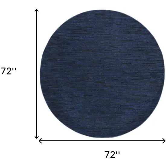 Midnight Blue Round Non Skid Indoor Outdoor Area Rug Photo 3