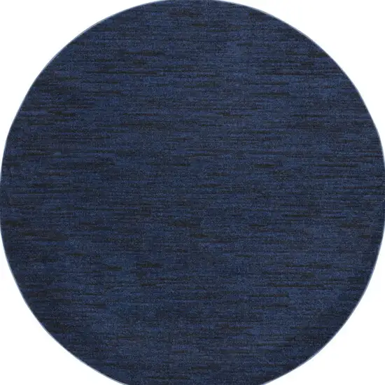 Midnight Blue Round Non Skid Indoor Outdoor Area Rug Photo 4