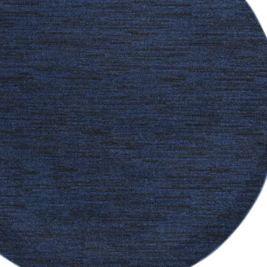 Midnight Blue Round Non Skid Indoor Outdoor Area Rug Photo 3