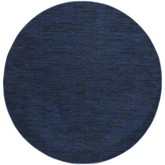 Midnight Blue Round Non Skid Indoor Outdoor Area Rug Photo 1