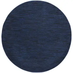 Photo of Midnight Blue Round Non Skid Indoor Outdoor Area Rug