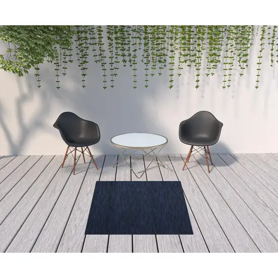 Midnight Blue Square Non Skid Indoor Outdoor Area Rug Photo 2