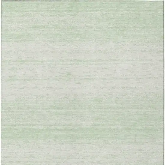 Mint Green And Ivory Striped Washable Indoor Outdoor Area Rug Photo 7