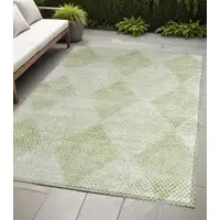 Photo of Mint Green Geometric Washable Non Skid Indoor Outdoor Area Rug