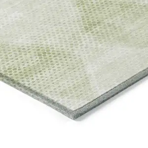 Photo of Mint Green Geometric Washable Non Skid Indoor Outdoor Area Rug