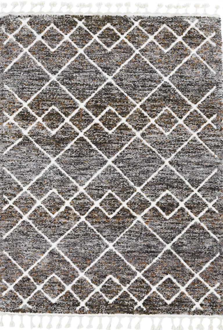 Mocha Geometric Abstract Diamonds Indoor Area Rug Photo 1