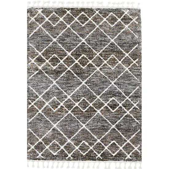 Mocha Geometric Abstract Diamonds Indoor Area Rug Photo 1