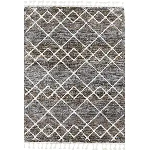 Photo of Mocha Geometric Abstract Diamonds Indoor Area Rug