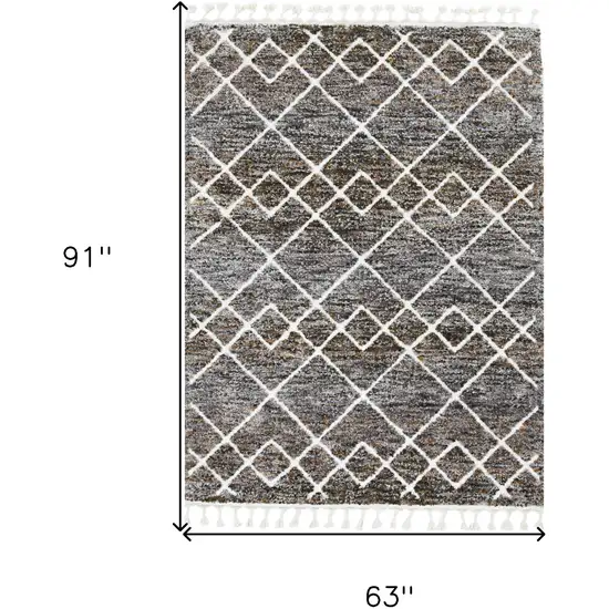 Gray and Ivory Geometric Area Rug Photo 3