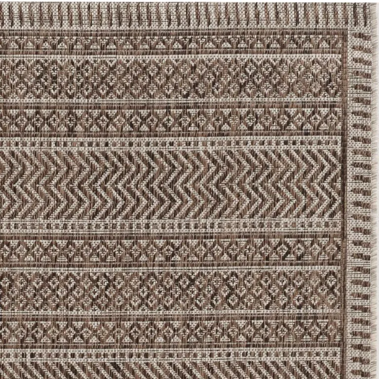 Mocha Geometric Patterns Indoor Area Rug Photo 4