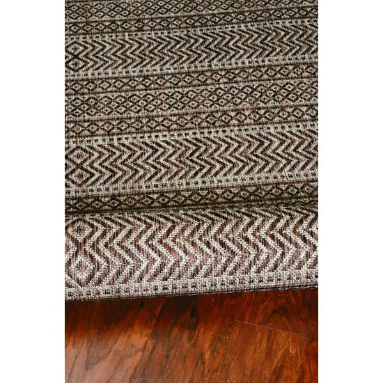 Mocha Geometric Patterns Indoor Area Rug Photo 3