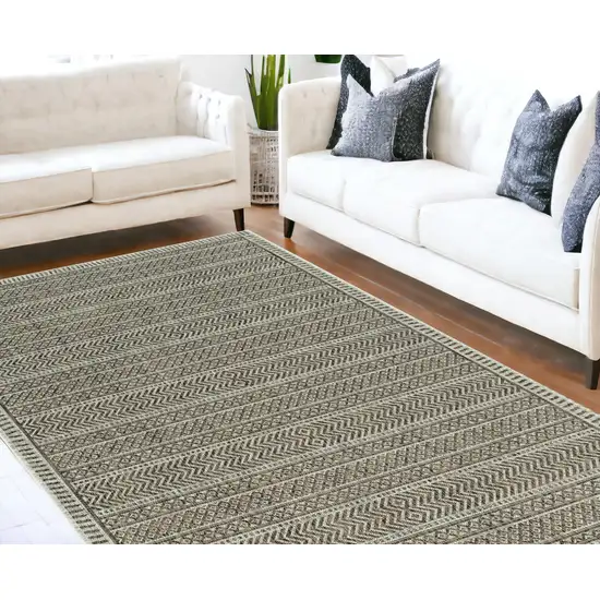 Mocha Geometric Patterns Indoor Area Rug Photo 1