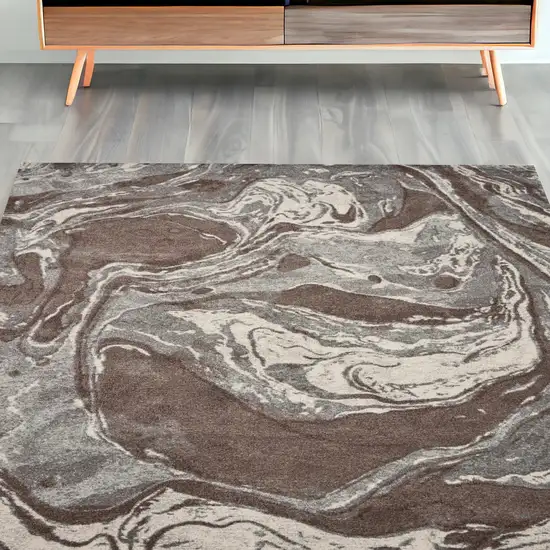 Mocha Marble Indoor Area Rug Photo 1