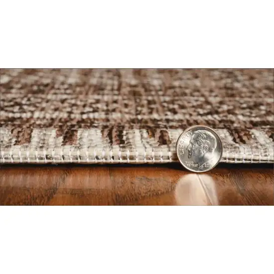 Brown Abstract Geometric Area Rug Photo 5