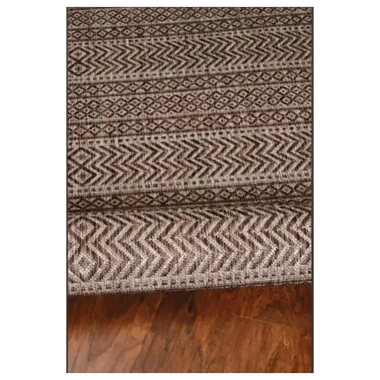 Brown Abstract Geometric Area Rug Photo 4