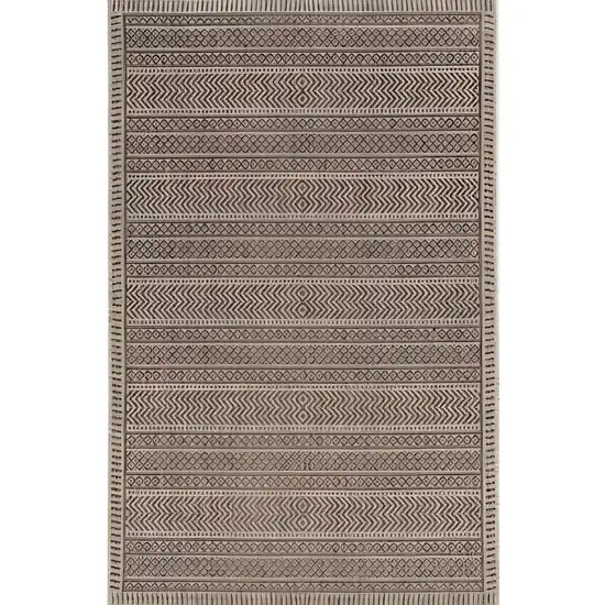 Brown Geometric Indoor Outdoor Area Rug Photo 1