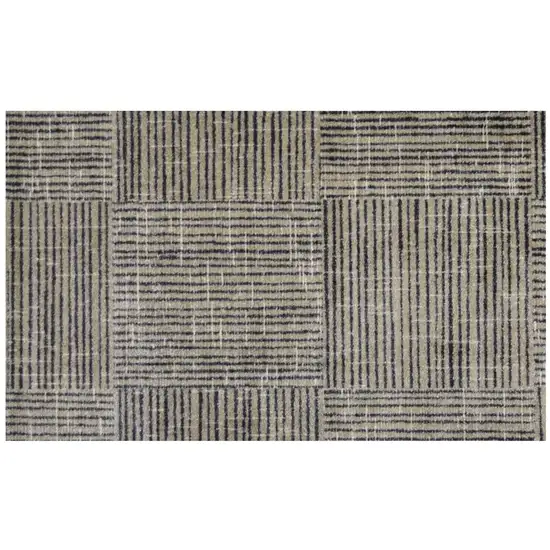 Modern Geo Lines in Squares Washable Floor Mat Photo 2