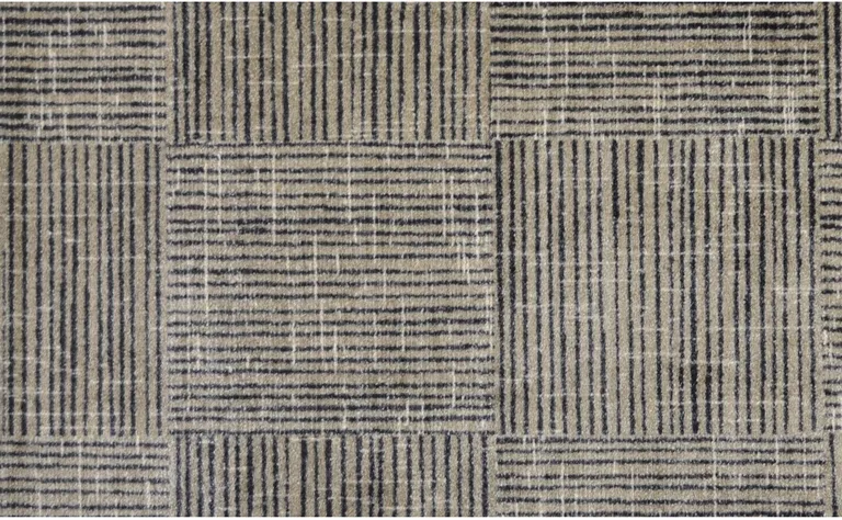 Modern Geo Lines in Squares Washable Floor Mat Photo 1