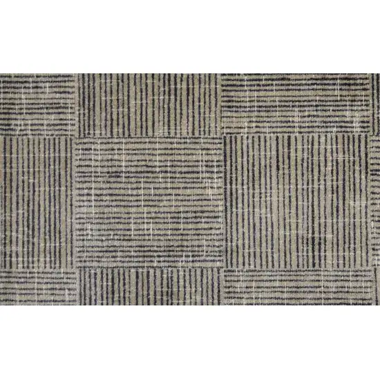 Modern Geo Lines in Squares Washable Floor Mat Photo 1