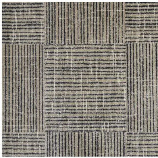 Modern Geo Lines in Squares Washable Floor Mat Photo 6