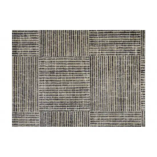 Modern Geo Lines in Squares Washable Floor Mat Photo 1