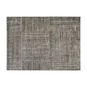 Photo of Modern Geo Lines in Squares Washable Floor Mat