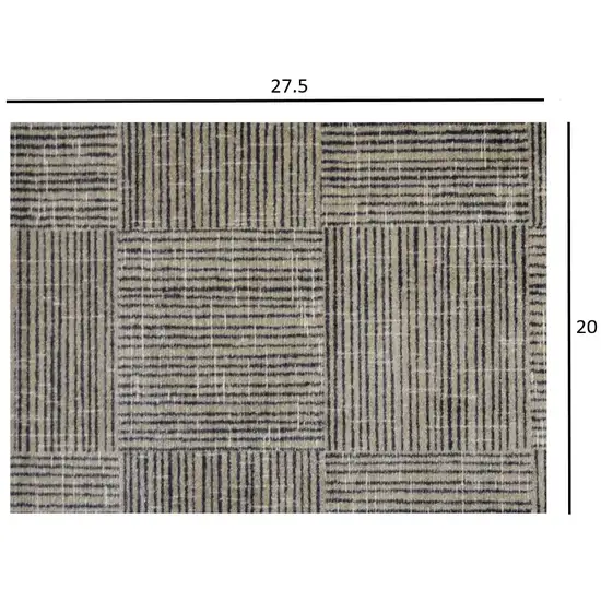 Modern Geo Lines in Squares Washable Floor Mat Photo 3