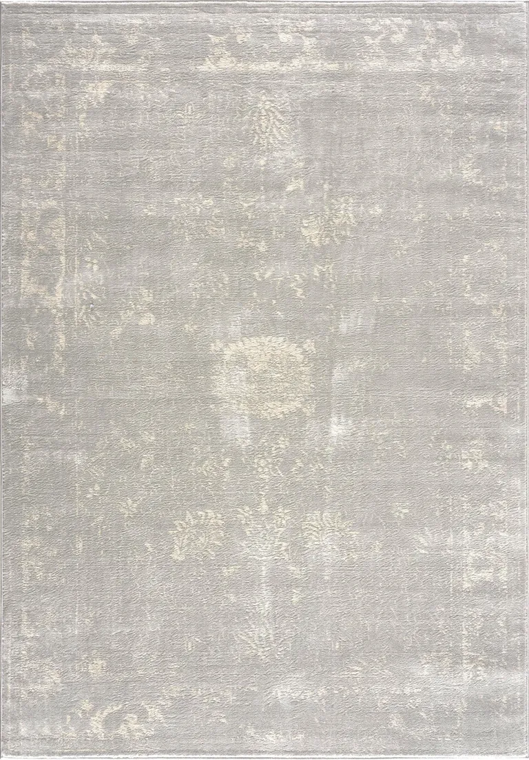 Modern Gray Distressed Area Rug Photo 4