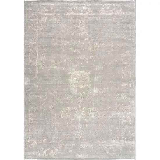 Modern Gray Distressed Area Rug Photo 4