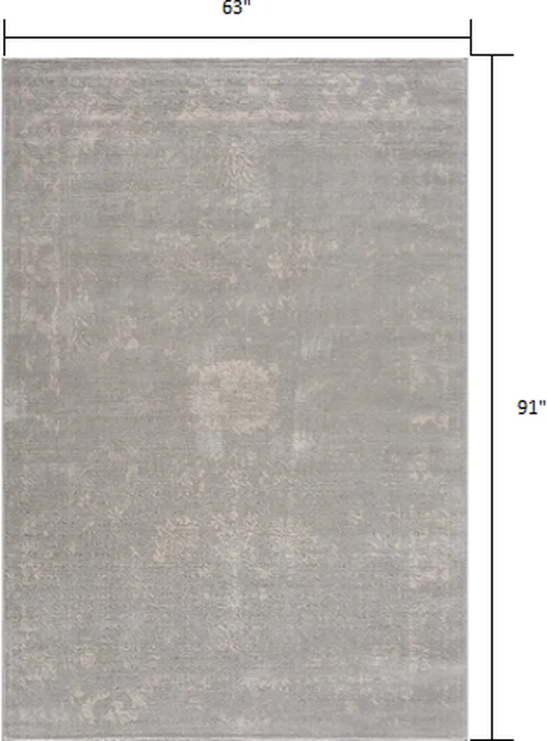 Modern Gray Distressed Area Rug Photo 2