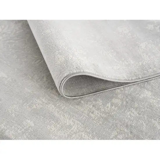 Modern Gray Distressed Area Rug Photo 8