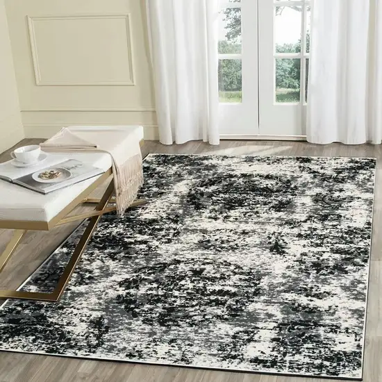 Modern Monochromatic Abstract Area Rug Photo 8