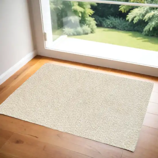 Modern Shag Ivory Indoor Area Rug Photo 1