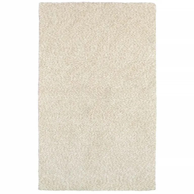 Modern Shag Ivory Indoor Area Rug Photo 1