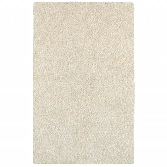 Modern Shag Ivory Indoor Area Rug Photo 1