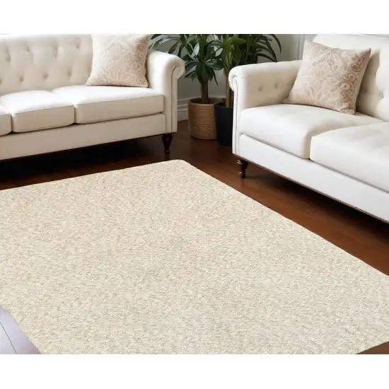 Modern Shag Ivory Indoor Area Rug Photo 1