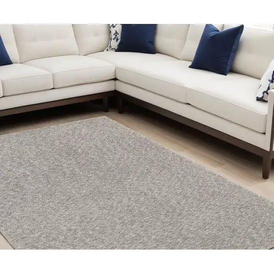 Modern Shaggy Soft Gray Indoor Area Rug Photo 1