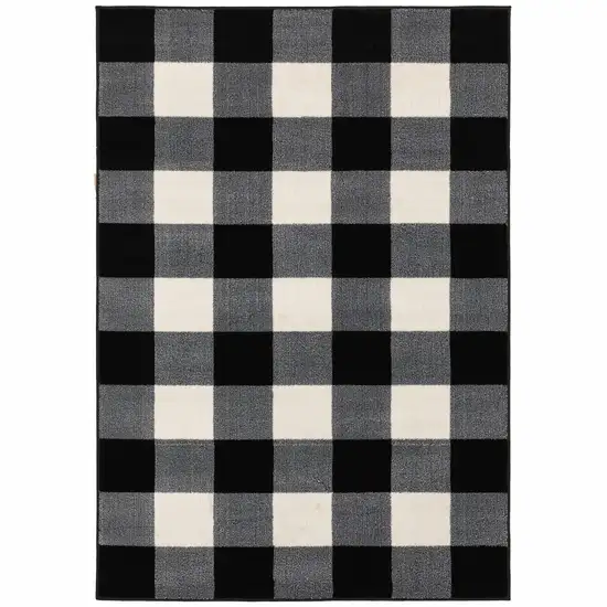 Monochromatic Gingham Pattern Indoor Area Rug Photo 1