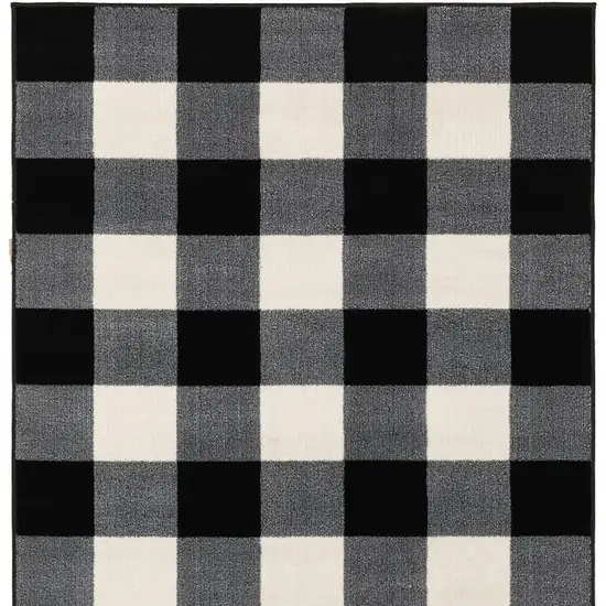 Monochromatic Gingham Pattern Indoor Area Rug Photo 6