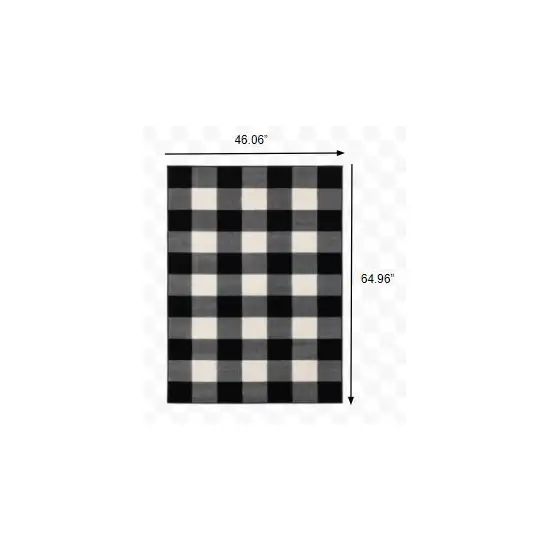 Monochromatic Gingham Pattern Indoor Area Rug Photo 8