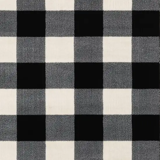 Monochromatic Gingham Pattern Indoor Area Rug Photo 5