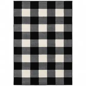 Photo of Monochromatic Gingham Pattern Indoor Area Rug