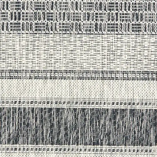 Monochrome Striped Indoor Outdoor Area Rug Photo 2