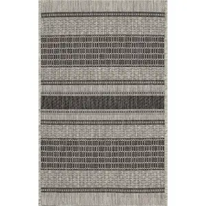 Photo of Monochrome Striped Indoor Outdoor Scatter Rug