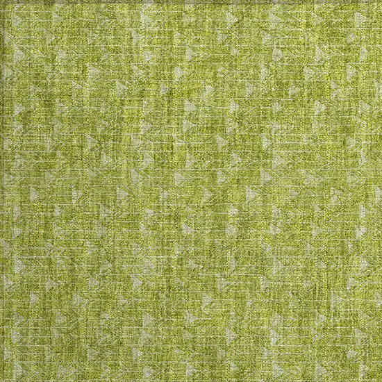 Moss Green Geometric Washable Non Skid Indoor Outdoor Area Rug Photo 6