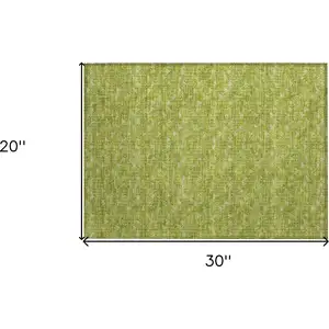 Photo of Moss Green Geometric Washable Non Skid Indoor Outdoor Area Rug