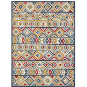 Photo of Multi Aztec Pattern Indoor Outdoor Area Rug