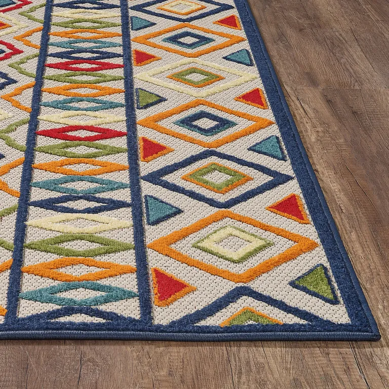 Multi Aztec Pattern Indoor Outdoor Area Rug Photo 5