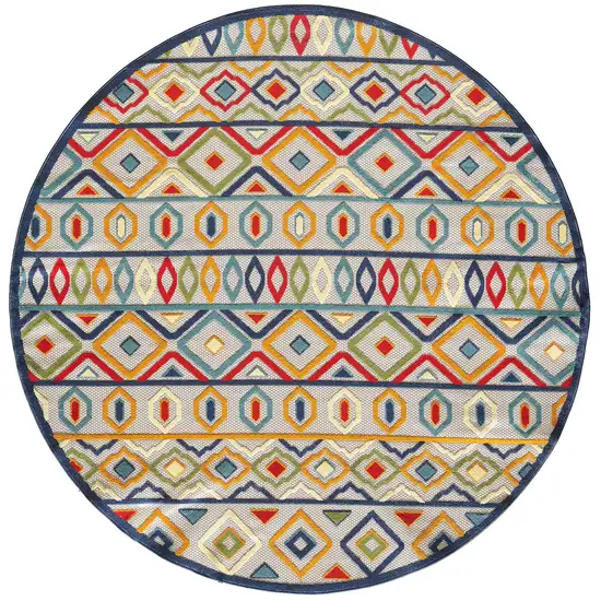 Multi Aztec Pattern Indoor Outdoor Area Rug Photo 2